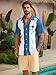 Hardaddy Men's Camp Collar Retro Vintage Bowling Button Down Shirt with Pocket Casual Short Sleeve Beach Shirts Summer Loose Fit Aqua Blue 3XL