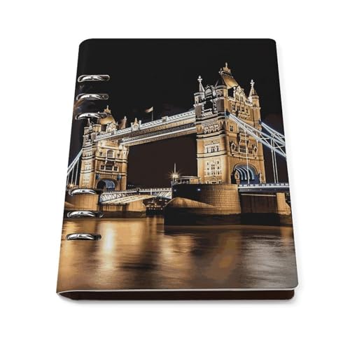 Carnet A5 à anneaux en cuir PU avec 90 feuilles rechargeables pour notes et bureau