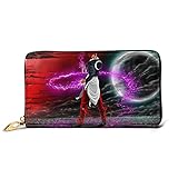 Taille : 7,48 X 4,13 pouces. N A King of Fighters Iori Yagami Portefeuilles pour Femmes Hommes Exquis Advanced Leather Zip Imperméable Multifonctionnel Wallet Clutch Bag