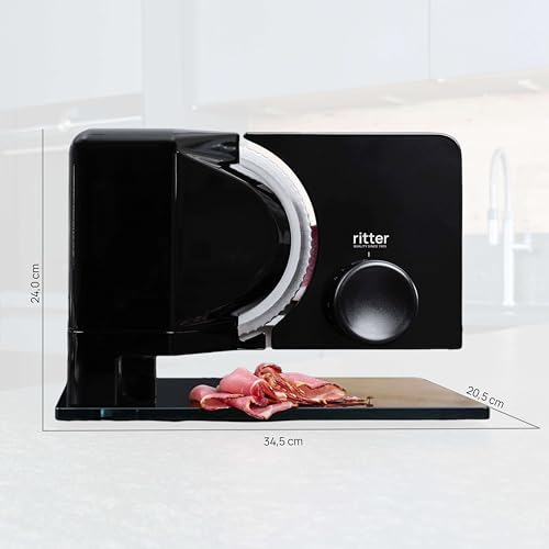 Foto von ritter sono 2 Elektrischer Allesschneider & Brotschneidemaschine aus Metall mit ECO-Motor, Made in Germany, Schwarz