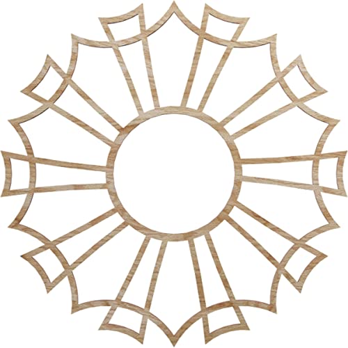 Image of Ekena Millwork 16 inchOD x 5 5 /8 inchID x 1 /4 inchT Augustus Wood Fretwork Pierced Ceiling Medallion, Red Oak