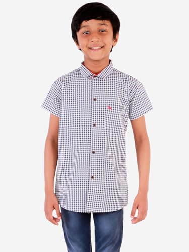 Image of superminis Boy's Cotton Regular Fit, Half Sleeves, Collared Neck, Printed Shirts for Casual Wear