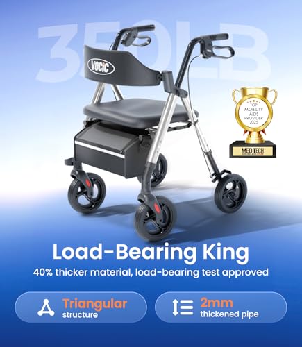 image for VOCIC Walkers for Seniors, Z21 Rollator Walker with Seat Supports 350l