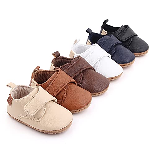 image for Meckior Infant Baby Boys Girls Classic PU Leather Wedding Loafers Brog