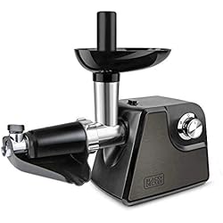Picadora De Tomate Electrica Black+Decker BXMMA1000E - Picadora de carne de 1000w de potencia, acero inoxidable, accesorio salsa de tomate, boquilla especial kibbe, accesorio salchichas. 3 discos para cortar y picar