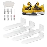 RahTune Floating Sneaker Displays Shelves for Wall Mount, Large Clear Acrylic Floating Shelves for...