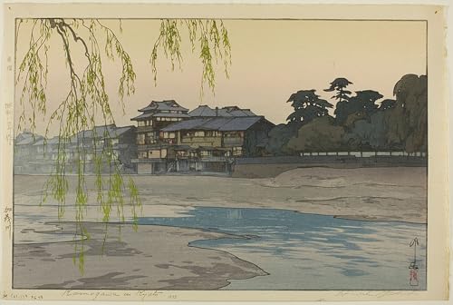 Cuadro de Kamogawa a Kyoto de 60x90cm, transforma las paredes de tu oficina con arte japonés