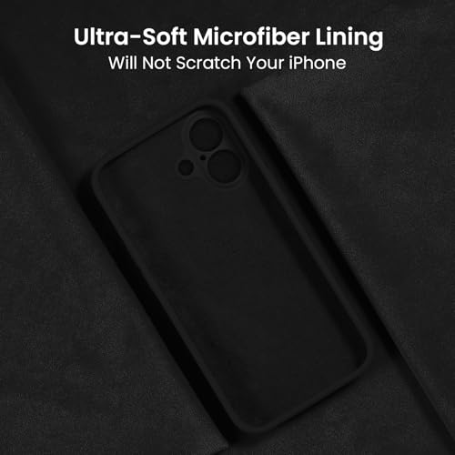 Image of FireNova Designed for iPhone 16 Plus Case, Silicone Upgraded [Camera Protection] Case, with Soft Anti-Scratch Microfiber Lining Inside, 6.7 inch, Black