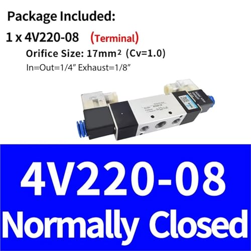 Distributeur 5 ports 2 positions 4V220-08 double solénoïde DC24V industriel - 3