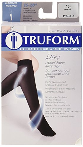 Image of Truform Compression 15-20 Mmhg Sheer Knee High Stocking , Ivory , Small (Pack of 2)