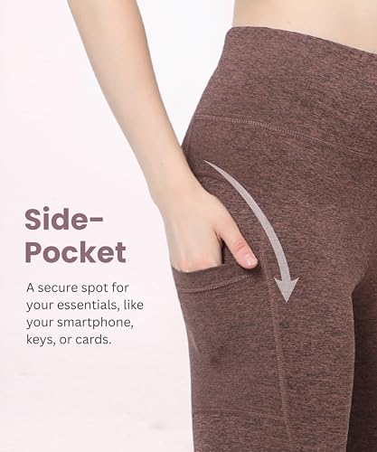 Image of Glamoras Women Polyester Spandex High Waist Gym Legging with Side Pocket, 4-Way Stretch, Squat-Proof, Moisture-Wicking Yoga Pants, Workout Tights for Running, Gym, Fitness, Training, Yoga & Activewear
