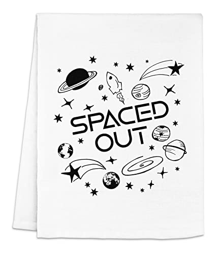 Funny Dish Towel, Spaced Out Flour Sack Kitchen Towel, Sweet Housewarming Gift, Farmhouse Kitchen Decor, White Or Gray (White) #TOP7