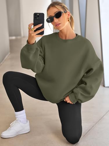 Image of EFAN Womens Oversized Sweatshirt Crewneck Sweater Casual Fall Outfits 2026 | Fleece Lined Stretchy Hoodies Basic Comfort Clothes Loose Maternity Workout Gym Lounge Wear Winter Airport Fashion