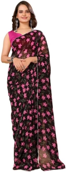 DIVUSReady to wear Pre draped Prestitched one min readymade Designer Parywear saree with Unstitch Blouse