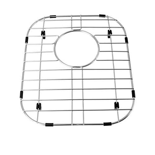 MONSINTA Kitchen Sink Grid and Stainless Steel Sink Protectors, Sinks Bottom Grid, Sinks Mats and Sink Racks for Bottom of Kitchen Sink, 11 5/8'' x 13 9/16'' with Rear Drain for Double Bowl by MONSINTA - Used condition - US$19.19