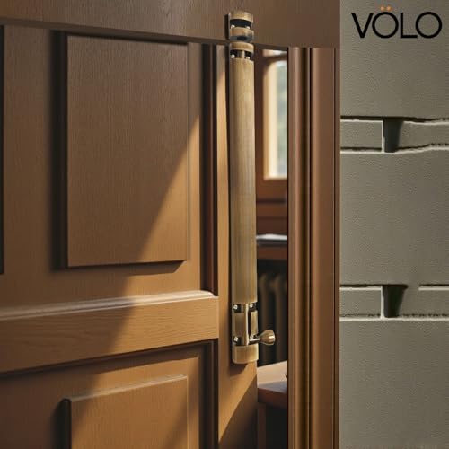 Image of VOLO Aluminium Tower Bolt with Stainless Steel Rod - Heavy Duty Door & Window Latch for Home and Office | Main Door Tower Bolt | Kundi /Chitakini | Pack of 2 Pieces (Antique Brass, 12 Inch)