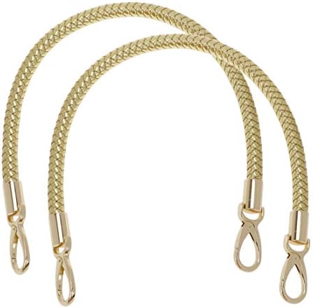 Semetall Replacement Purse Straps 2Pcs 52cm/20.5" PU Leather Shoulder Bag Straps Handbag Handles Purse Belt Wallet Straps with Gold Spring Buckle(Golden)