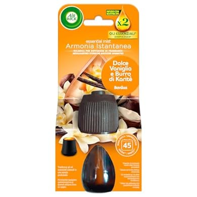 Foto di Air Wick Ricarica per Diffusore di Oli Essenziali, 1 Ricarica per Profumatore per Ambienti alla Fragranza Dolce Vaniglia e Burro di Karitè, con Oli Essenziali