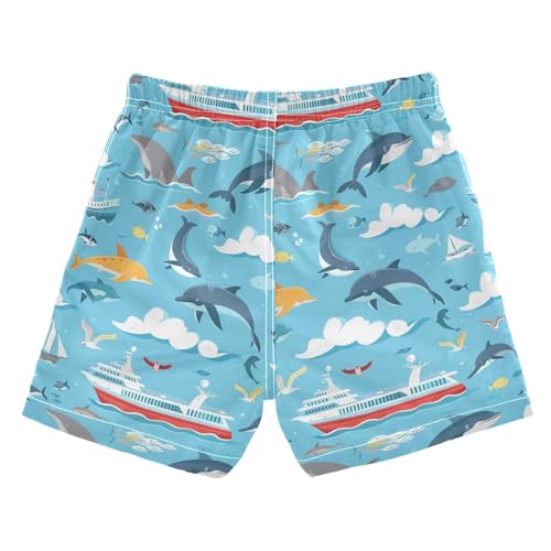 senya Boat Whale Boys Swim Trunks Toddler Shorts Swimwear Boardshorts2