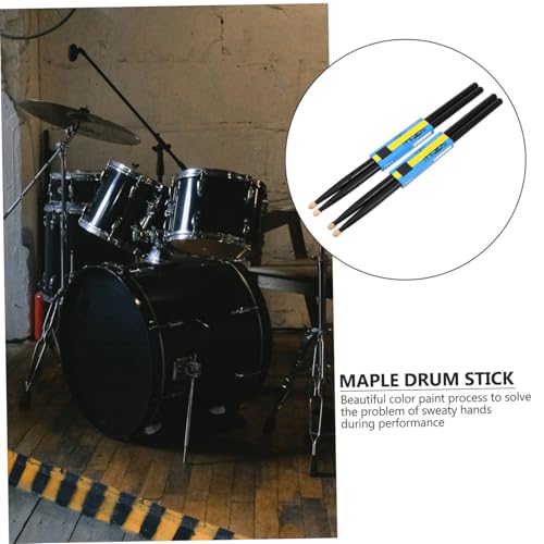 2 pares de baquetas de arce negro para batería, herramienta de percusión para principiantes, punta en forma de gota de agua para tono y agarre suave, ideal para desarrollo de habilidades y creatividad musical miniatura 6