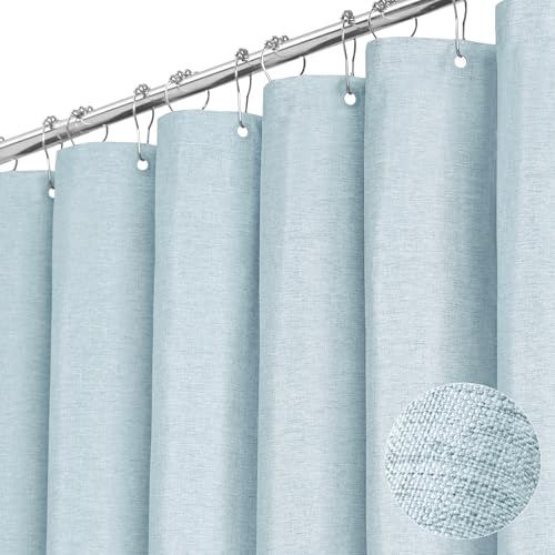 BTTN Extra Long Linen Texture Shower Curtain 72x96