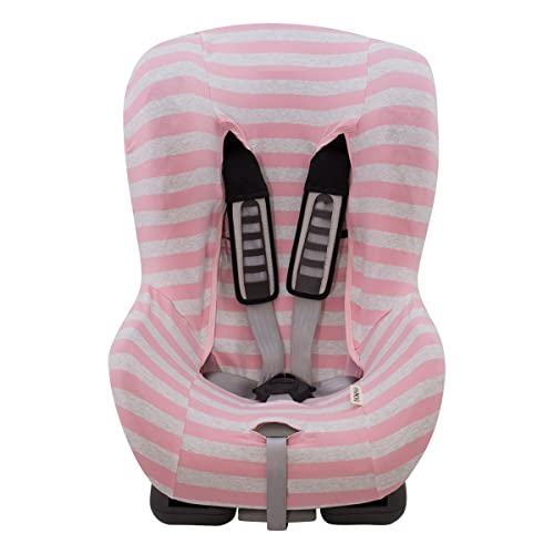 JYOKO KIDS Bezug für Auto-Kindersitz ohne Kopfteil, Hergestellt aus extra weicher Baumwolle (Pink Island)