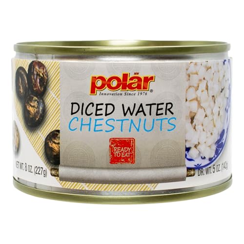 MW Polar Canned Vegetables Water Chestnuts, Diced, 8 Ounce, (Pack of 12
