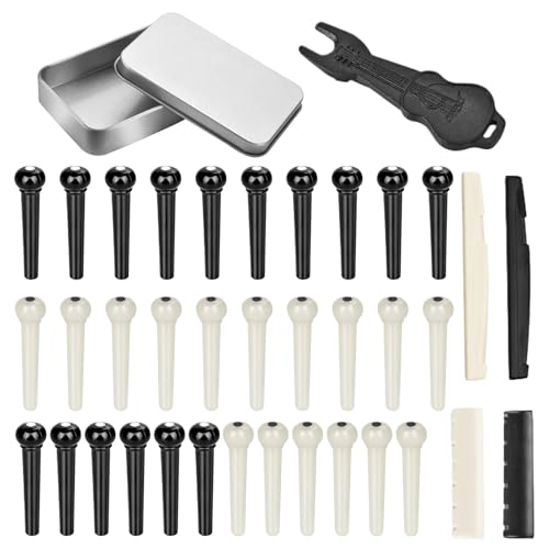 Clavijas de Puente para Guitarra Acústica - Pines para Guitarra Acústica - Kit de Accesorios y...