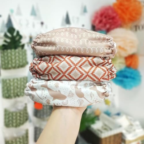 Mama Koala 3.0 Pocket Cloth Diapers for Babies with AWJ Lining, 6 Pack with 6 5-Layer Natural Cloth Diaper Inserts - Reusable and Washable Pocket Diapers(A-Calm Spring)