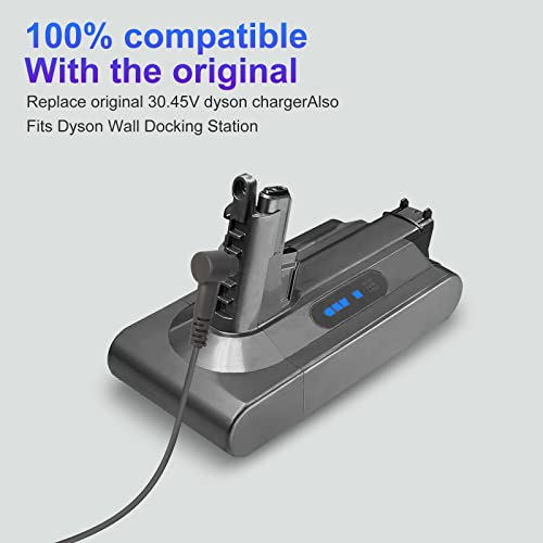 Image of Power Cord for Dyson Vacuum Cleaner V10 V11 V12 V15 S11 SV12 SV22 Absolute Animal Motorhead Cordless Vacuum Charger Output:30.45V-1.1A, Gray
