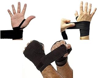 ZaySoo Boxing Hand Wrap Boxing Mexican Stretch/Handwraps/Spandex Bands/Hand Bandage/Protectors/Muay Thai/MMA/Kick Boxing - Free Size - Black
