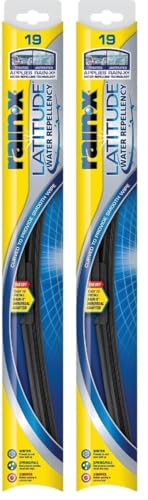 Image of Rain-X 5079276-2 Latitude 2-In-1 Water Repellent Wiper Blades, 19 Inch Windshield Wipers (Pack Of 2), Automotive Replacement Windshield Wiper Blades With Patented Rain-X Water Repellency Formula