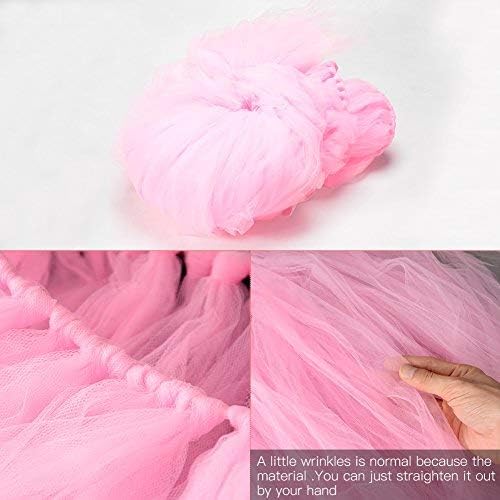Adeeing Tulle Table Skirt, Tutu Pink Table Skirting Cover for Party, Baby Shower, Wedding, Birthday, Home Decoration - 1Yard (Pink)