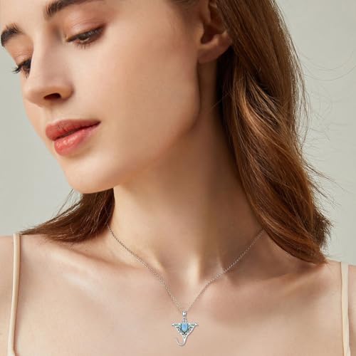 Natural Larimar Manta Ray Necklace for Women 925 Sterling Silver Manta Ray Necklace Ocean Stingray Pendant Ocean Jewelry Gifts for Women2