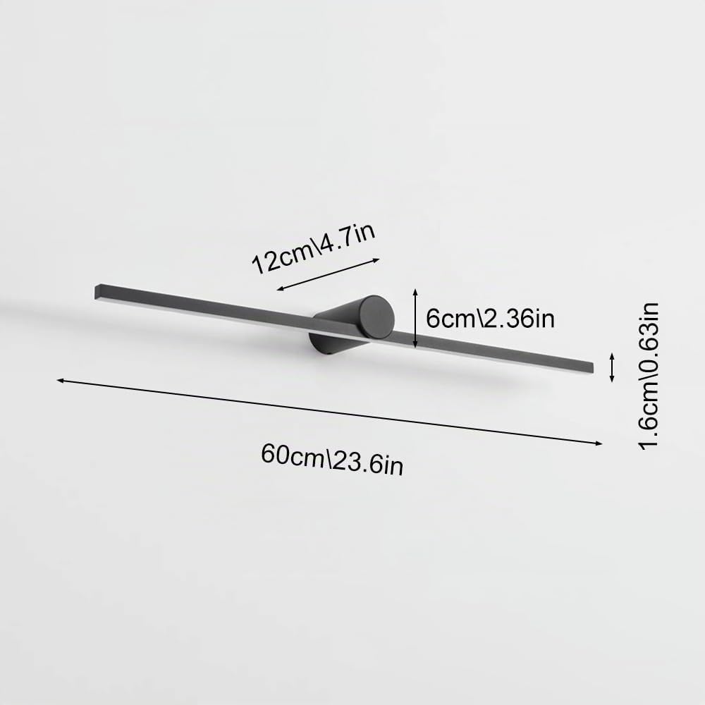 Jadssox Luci per quadri a LED Barra luminosa nera per vanità Lampada da bagno lineare su specchio, applique da parete minimaliste per vanità per bagno Camera da letto Comò Display con opere d'arte Lam