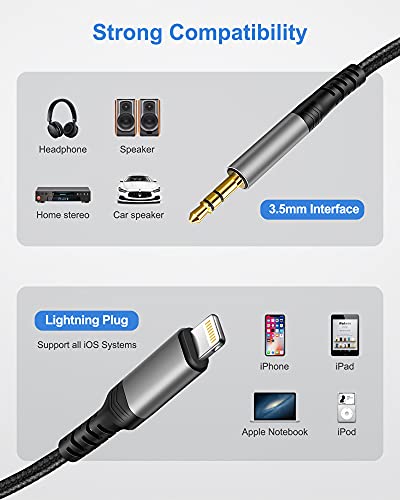 Cavo Aux Cuffie iPhone [Certificato Apple MFi] da