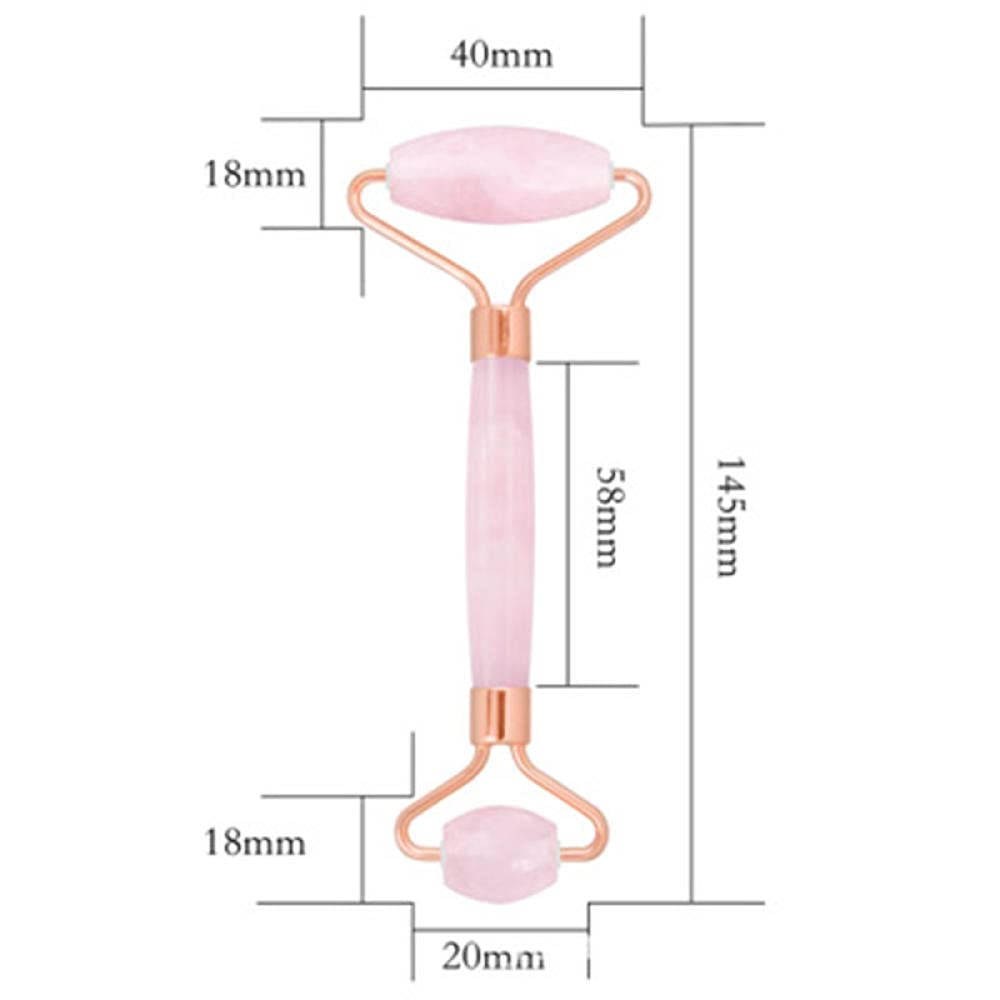 Rose quartz rouleau minceur visage massager cutané outil de levage outil de levage jade rouleau double tête naturel jade massage facial pierre de massage-1 rouleau