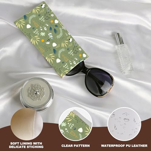 Image of Anikathy 2Pcs Sunglass Eyeglass Glasses Case Soft PU Leather with Cleaning Cloth Portable Glasses Pouch Bag for Men Women