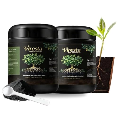 Viresta Soil Activator - Viresta Soil Revitalizer Plant Food Enhancer Concentrated Humic Acid Formula - Promotes Root Growth & Nutrient Uptake for Lawns Garden Indoor & Outdoor Plants (2Pcs)