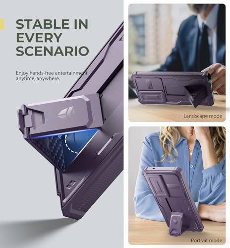 Image of Dexnor for Samsung Galaxy S25 Ultra Case with Built-in Slide Camera Cover &Screen Protector&Kickstand,Heavy-Duty Shockproof Rugged Case Full-Body Bumper Cover for Galaxy S25 Ultra(2025),Phantom Purple