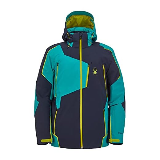 Spyder Men's Standard Leader Gore-TEX Insulated Ski Jacket, Ebony Scuba, Large