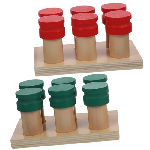 Boîte à odorat Montessori en bois lisse pour la motricité fine