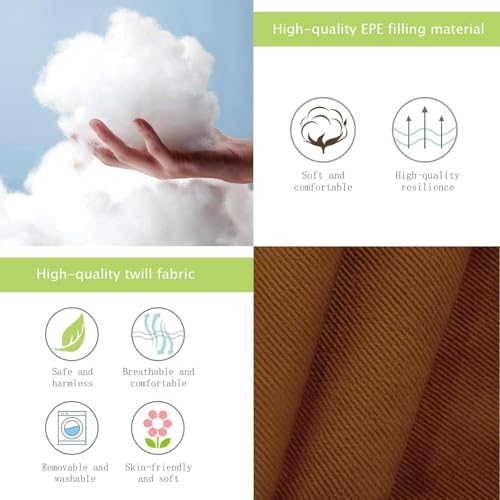 Image of KYNE Microfibre Cushion for Hanging Basket Round Shape Swing Chair Cushions for Outdoor Egg Swing Chair Garden Swing, Seat Padded Pillow Cushion (Brown)
