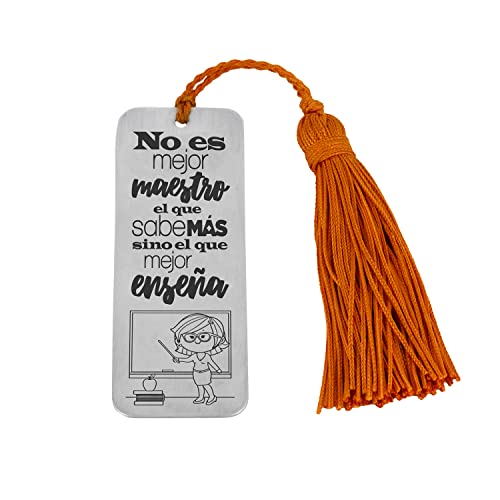 Marque-page en argent ciselé et personnalisé pour enseignant avec son pompon bourdon chic - 2