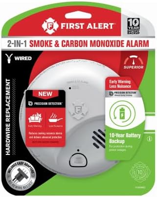 First Alert 10 Year Back Up Hard-Wired w/Battery Back-Up Ionization Smoke and Carbon Monoxide Detect - Image 2
