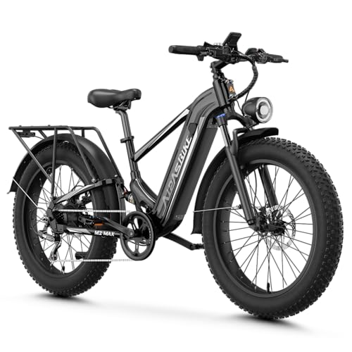LEONX M2 Max Electric Bike for Adults with 1800W Peak Motor, Hydraulic Brakes Electric Bike, Air Suspension 48V 17.5Ah Ebike, 26''Fat Tire Electric Mountain Bike, 85 Miles, 36MPH 7 Speed 110Nm