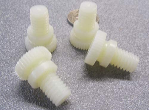 Nylon Knurled Raised Head Thumb Screws Natural 3/8"-16 Thread x .500" Length 25 Pcs