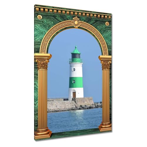 Peinture imprimée phare tableau sur toile premium 80 x 120 cm H7351Z