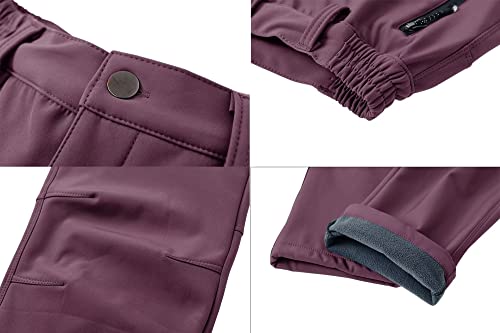 Womens Insulated Waterproof Pants Snow Warm Pants Fleece Lined Pants Women Hiking Pants Women Skiing Pants Winter Softshell Pants Rain Outdoor Hunting Pants #TOP3