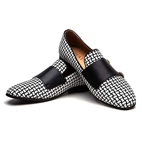 Image of JITAI Men's Dress Shoes - Casual Rubber & Leather Loafers for Men - Fashion Business Formal Wear